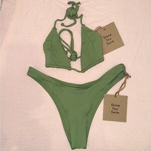 NWT Stone Fox Swim Bikini Set Luka Bikini Bottom & Tropez Bikini Top